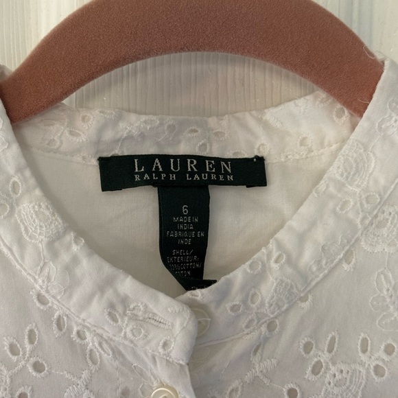 Ralph Lauren White Eyelet Blouse size 6 - Picture 2 of 7